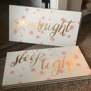 goodnight, sleep tight matching room decor